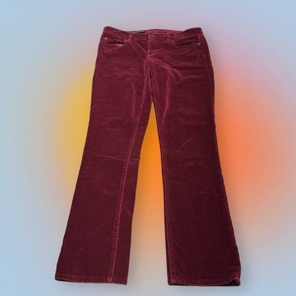 J. CREW Women’s 28 Burgundy Velour MATCHSTICK Jeans - Picture 2 of 4